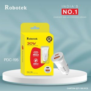 ROBOTEK Car Charger PDC-195 with USB Data Cable