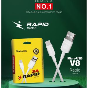 Robotek Micro USB V8 Cable 3A 1 m RAPID CABLE