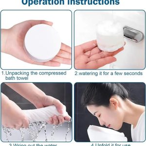 Cotton Bath Towel, Travel Magic Compressed Disposable Towel Tablet Face Care