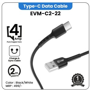 EVM 2MTR 4AMP TYPE-C DATA CABLE C2-22