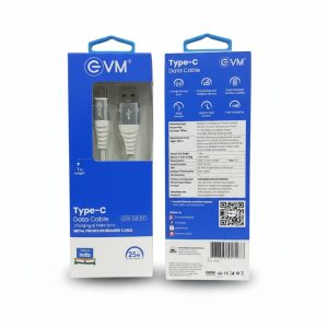 EVM 25W NYLON BRAIDED TYPE-C DATA CABLE CM-012