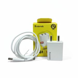 Robotek 2.4A DUAL USB CHARGER W/V8 CABLE G1