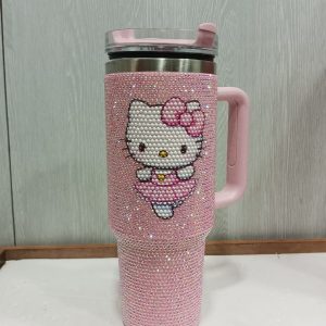 Glitter Rhinestones Tumbler Bling Cups Stainless Steel Water Bottle Diamond Studded Tumbler